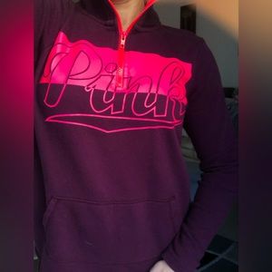 Pink Victoria’s Secret 1/4 zip sweatshirt XS